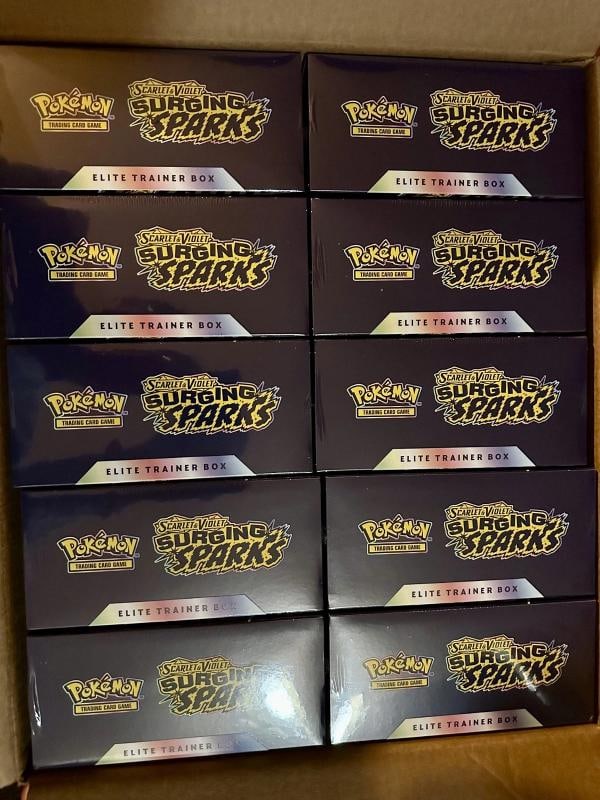 1 box of Pokemon Surging Sparks Elite Trainer Box ETB Lot of 10 Brand New Sealed (1 of 1)