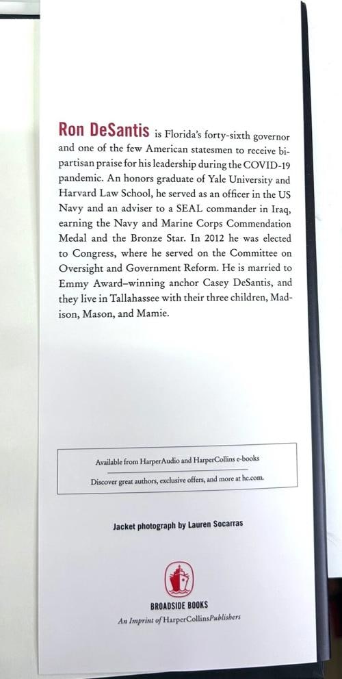 RON DESANTIS Signed Auto Book "The Courage To Be Free"Number 805 of 2800 JSA LOA - 8