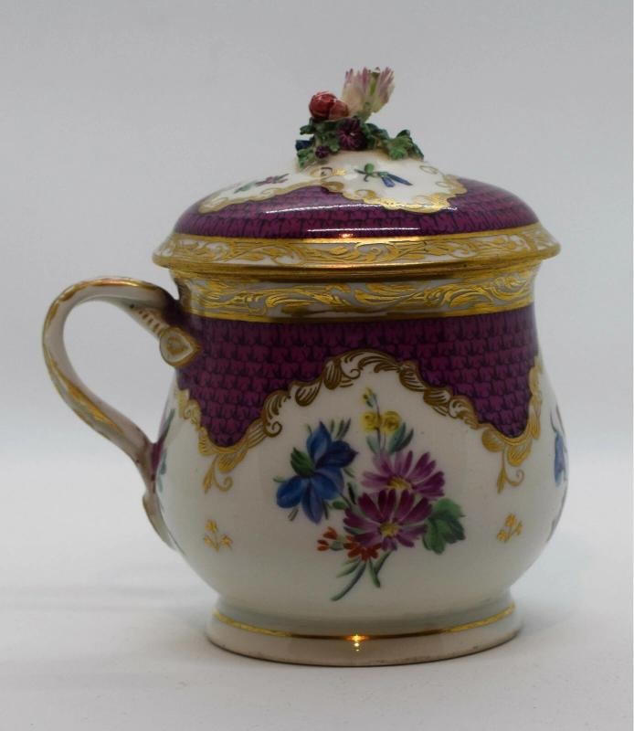 Vienna Covered Hand Painted Chocolate Cup, Circa 1780 -1800 - 3