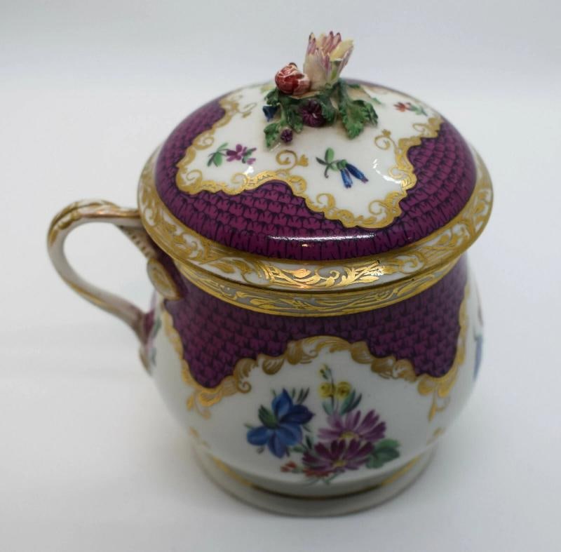 Vienna Covered Hand Painted Chocolate Cup, Circa 1780 -1800 - 4
