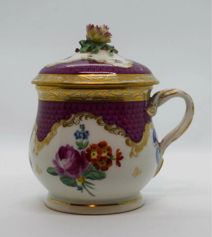 Vienna Covered Hand Painted Chocolate Cup, Circa 1780 -1800 - 7