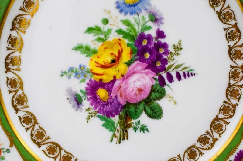 Antique Fine Pair of French Feuillet Paris Plates - Circa 1860 - 3