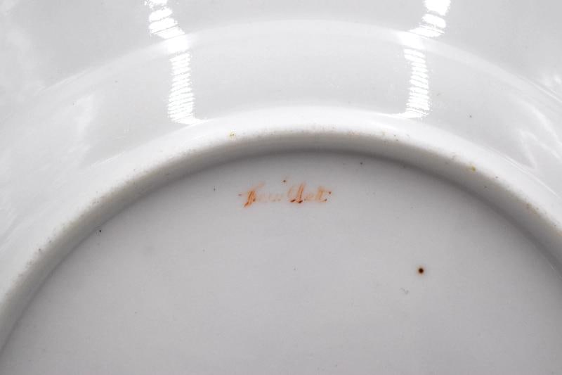 Antique Fine Pair of French Feuillet Paris Plates - Circa 1860 - 8