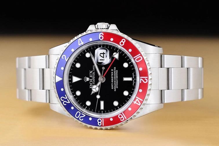 ROLEX MENS GMT MASTER II 16710 PEPSI BLUE RED 40MM STAINLESS STEEL DATE WATCH - 3