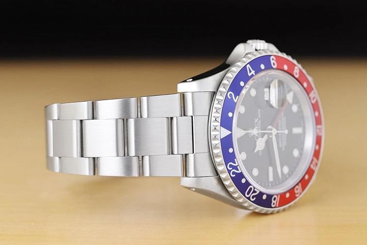 ROLEX MENS GMT MASTER II 16710 PEPSI BLUE RED 40MM STAINLESS STEEL DATE WATCH - 7