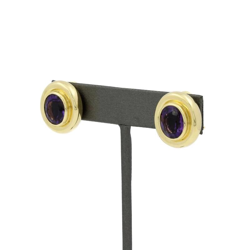 TIFFANY & CO. PALOMA PICASSO 18k Yellow Gold & Amethyst Earrings Vintage 1980s - 4