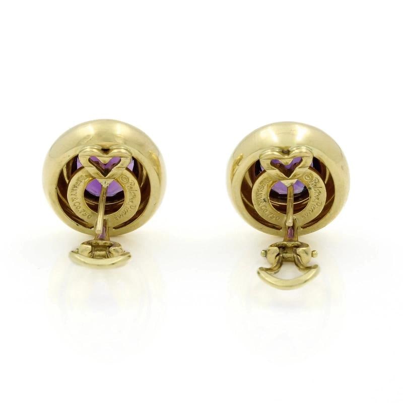 TIFFANY & CO. PALOMA PICASSO 18k Yellow Gold & Amethyst Earrings Vintage 1980s - 6