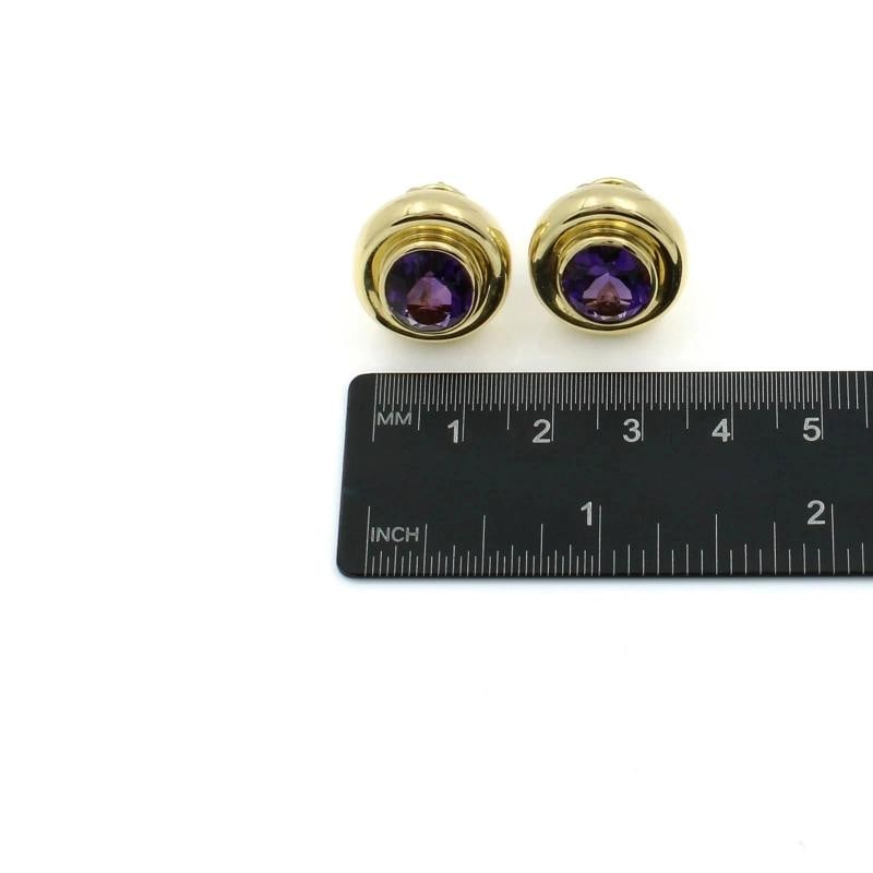 TIFFANY & CO. PALOMA PICASSO 18k Yellow Gold & Amethyst Earrings Vintage 1980s - 9