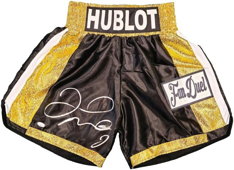 Floyd Mayweather Jr Autographed Signed Black & Gold Boxing Trunks JSA (1 of 2)