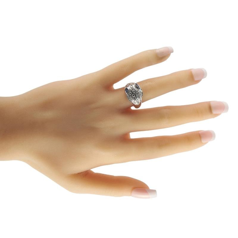 Bvlgari Serpenti 18K White Gold Diamond and Sapphire Ring BV04-122225 - 3