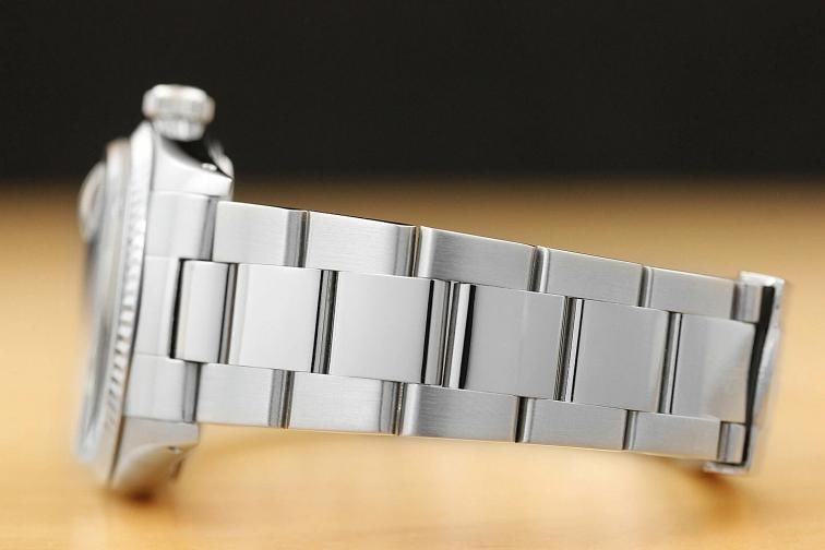 ROLEX MENS DATEJUST 16014 BLACK DIAL 18K WHITE GOLD STEEL WATCH w/ OYSTER BAND - 5