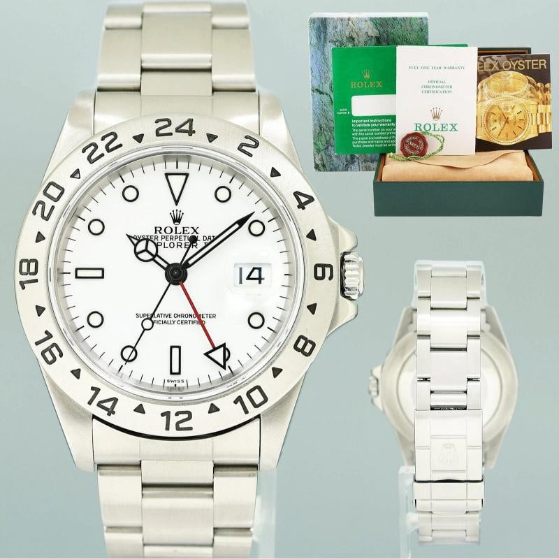 PAPERS 1999 MINT Rolex Explorer II White 16570 40mm Polar Swiss Only Watch Box: Condition: Pre-owned - Excellent,Brand: Rolex,Department: Men,Type: WristwatchBrand Rolex (Guaranteed Authentic)ModelExplorer IIReference Number16570Serial NumberA