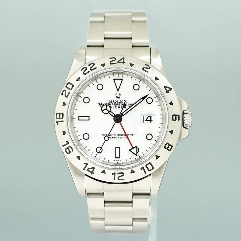 PAPERS 1999 MINT Rolex Explorer II White 16570 40mm Polar Swiss Only Watch Box - 2