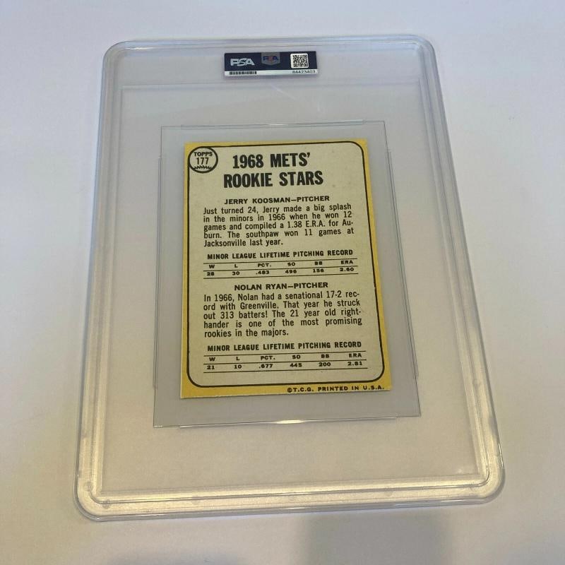 Nolan Ryan Signed Heavily Inscribed Jumbo 1968 Topps RC RP PSA DNA GEM MINT 10 - 5