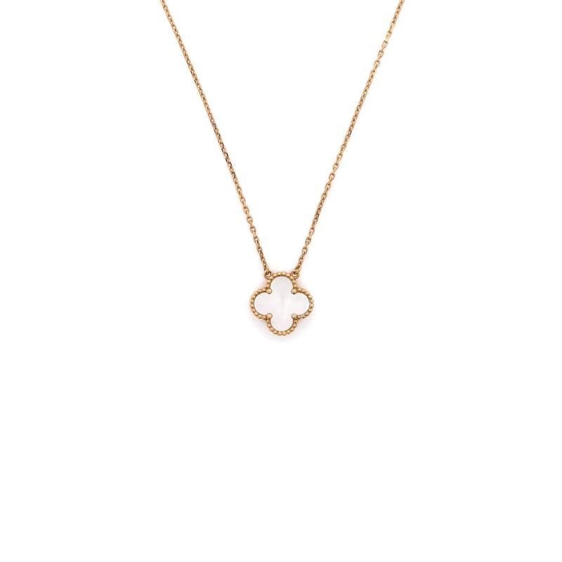 Van Cleef & Arpels Vintage Alhambra Pendant Necklace 18K Yellow Gold and Mother (1 of 4)