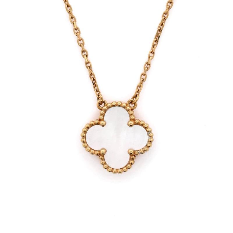 Van Cleef & Arpels Vintage Alhambra Pendant Necklace 18K Yellow Gold and Mother - 3