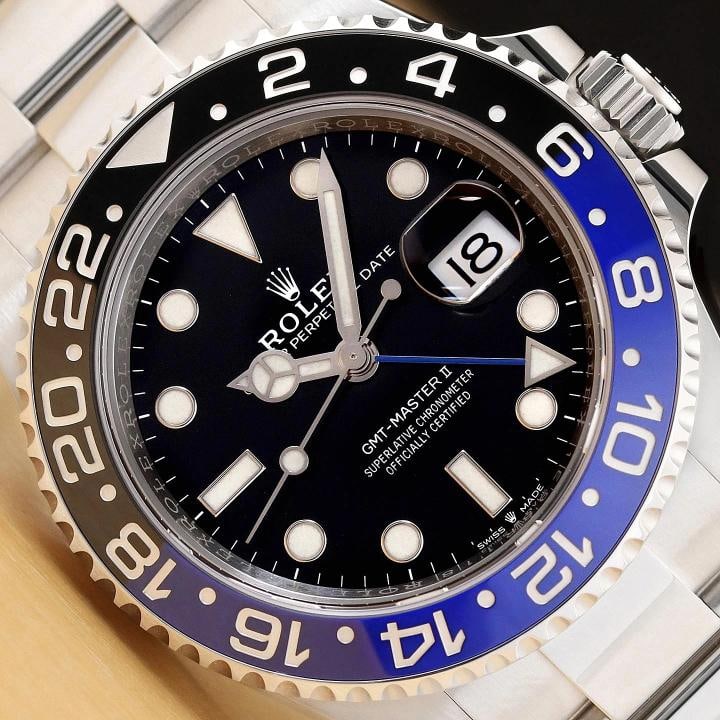 2022 CARD ROLEX GMT MASTER II 126710BLNR BATMAN CERAMIC STEEL BLUE BLACK WATCH (1 of 11)