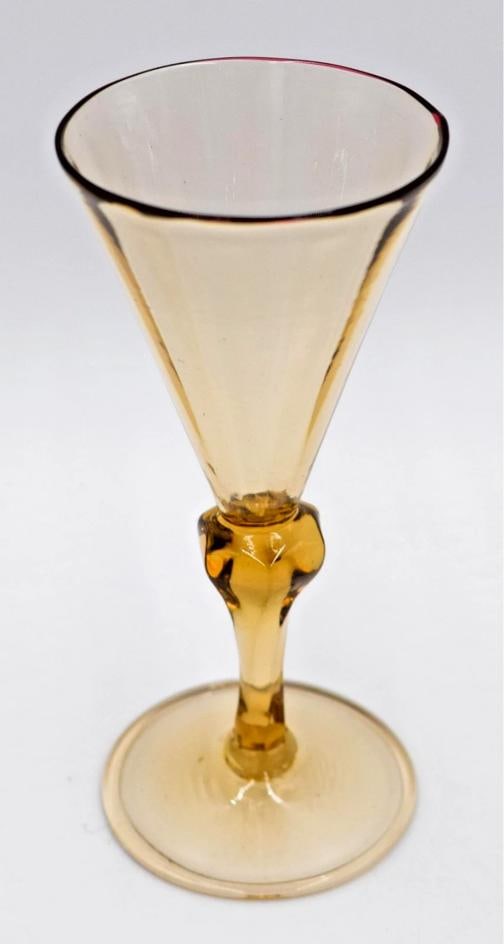 Set of 6 Venini Cordials Designed by Vittorio Zecchin, Amber w/Red Rim, C1920 - 4