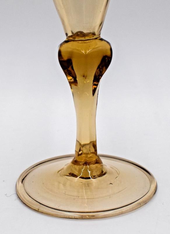 Set of 6 Venini Cordials Designed by Vittorio Zecchin, Amber w/Red Rim, C1920 - 6