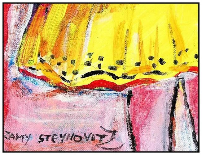 Zamy Steynovitz Original Oil Painting On Canvas Signed Portrait Modern Artwork - 3