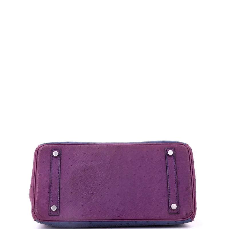 Hermes Birkin Ghillies Bag Tricolor Ostrich with Palladium Hardware 30 - 4