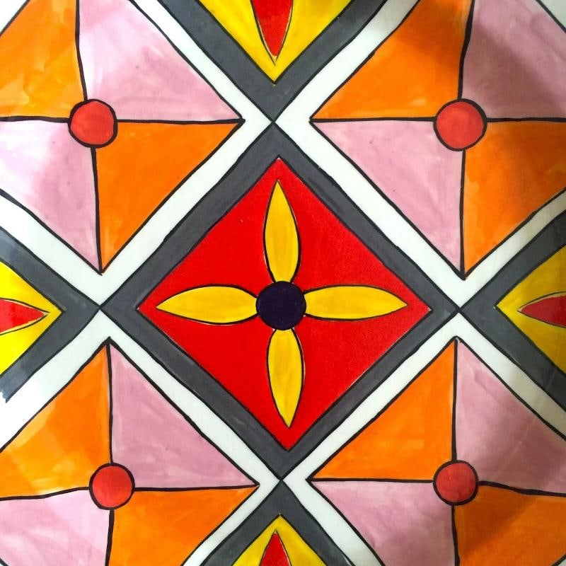 PHILLIP MABERRY RARE HAND PAINTED CONTEMPORARY ART POTTERY LARGE CERAMIC PLATTER - 10