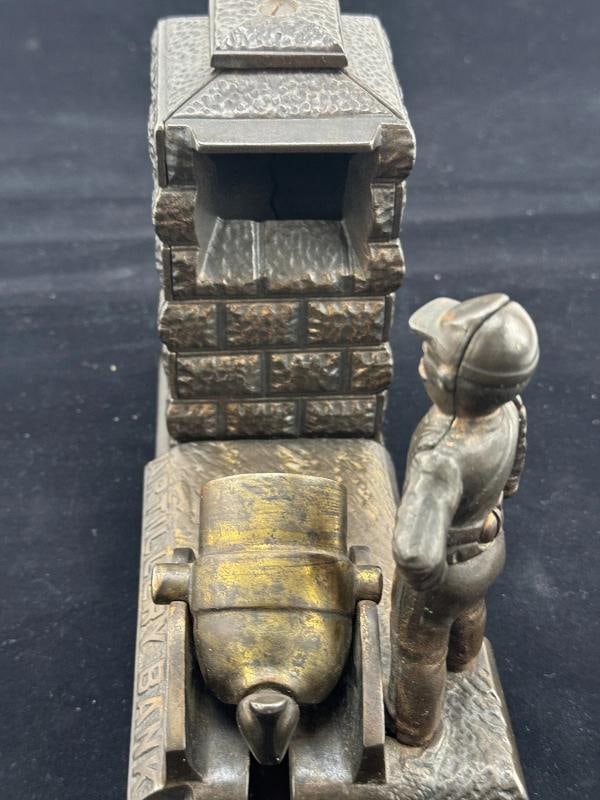 Rare Original Patented 1892 Cast Iron Mechanical Artillery Bank Soldier Canon - 8