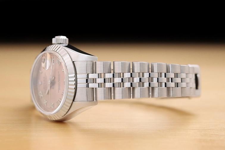 ROLEX LADIES DATEJUST 79174 SALMON ROMAN DIAL 18K GOLD STAINLESS STEEL WATCH - 4