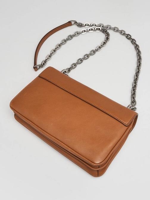 Prada Cognac City Calfskin Leather Chain Shoulder Bag 1BD009 - 3