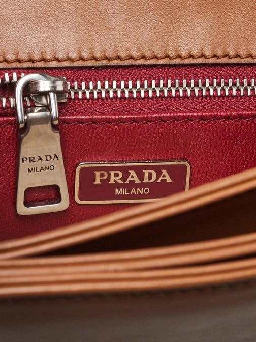 Prada Cognac City Calfskin Leather Chain Shoulder Bag 1BD009 - 6