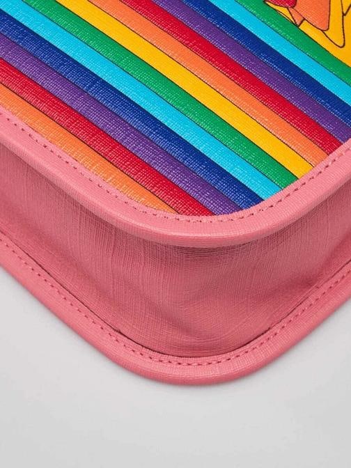 Gucci Pink/Yellow Coated Canvas Rainbow "Loved" Children's Tote Bag - 4