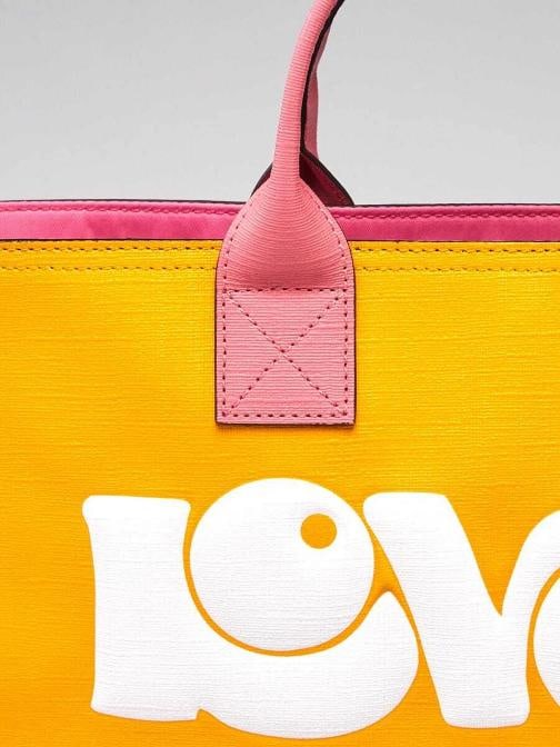 Gucci Pink/Yellow Coated Canvas Rainbow "Loved" Children's Tote Bag - 7