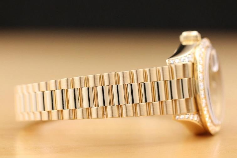 ROLEX LADIES PRESIDENT 69178 18K GOLD FACTORY DIAL 1.1 CT DIAMOND BEZEL WATCH - 8