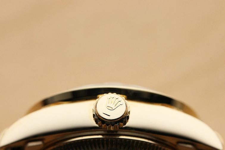 ROLEX LADIES PRESIDENT 69178 18K GOLD FACTORY DIAL 1.1 CT DIAMOND BEZEL WATCH - 9