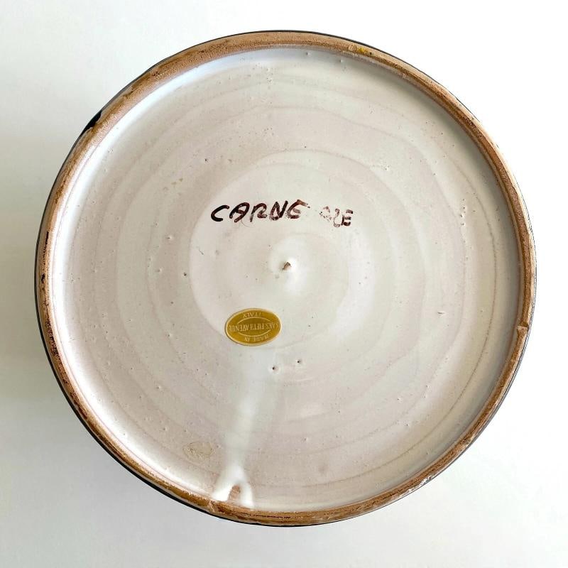 1980'S PICASSO STYLE ITALIAN ART POTTERY HAND PAINTED LARGE COOKIE JAR CANISTER - 12