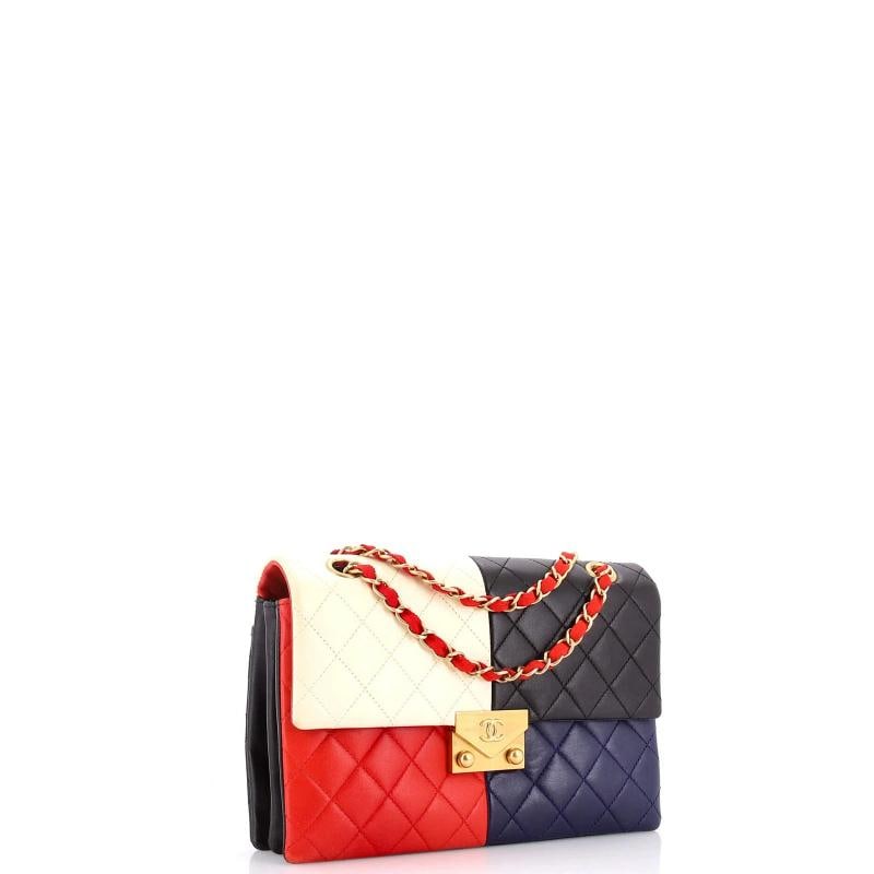 Chanel CC Clasp Chain Flap Bag Multicolor Quilted Lambskin Medium - 3