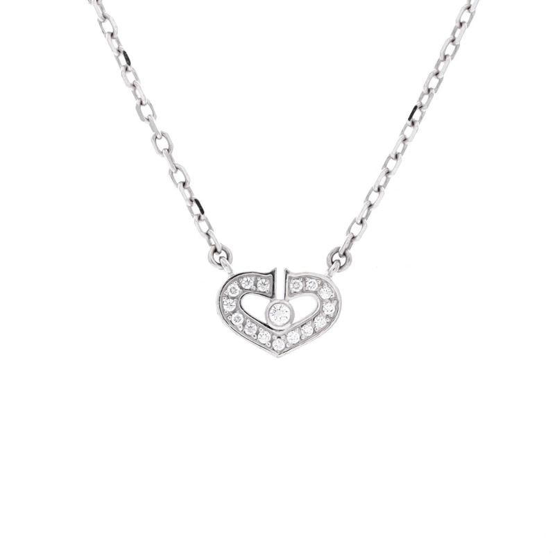 Cartier C Heart de Cartier Pendant Necklace 18K White Gold with Diamonds: Measurements: Length: 15.25 ", Pendant Length: 8.10 mm, Pendant Width: 10.05 mm . Condition: Pre-owned - Good,Brand: Cartier,Main Stone: Diamond,Metal: 18K White Gold,Metal Purity: 18K,Style: Pendant,