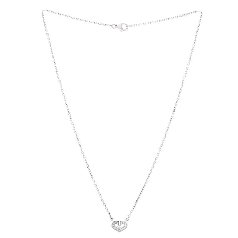Cartier C Heart de Cartier Pendant Necklace 18K White Gold with Diamonds - 2