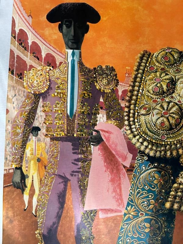 Original 1960s SPAIN - Fly TWA Airline -Travel Poster- David Klein-LINEN LINED - 7