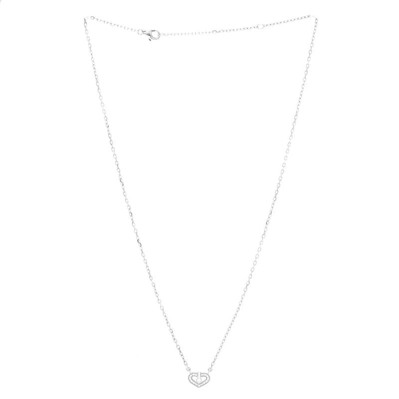 Cartier C Heart de Cartier Pendant Necklace 18K White Gold with Diamonds - 2