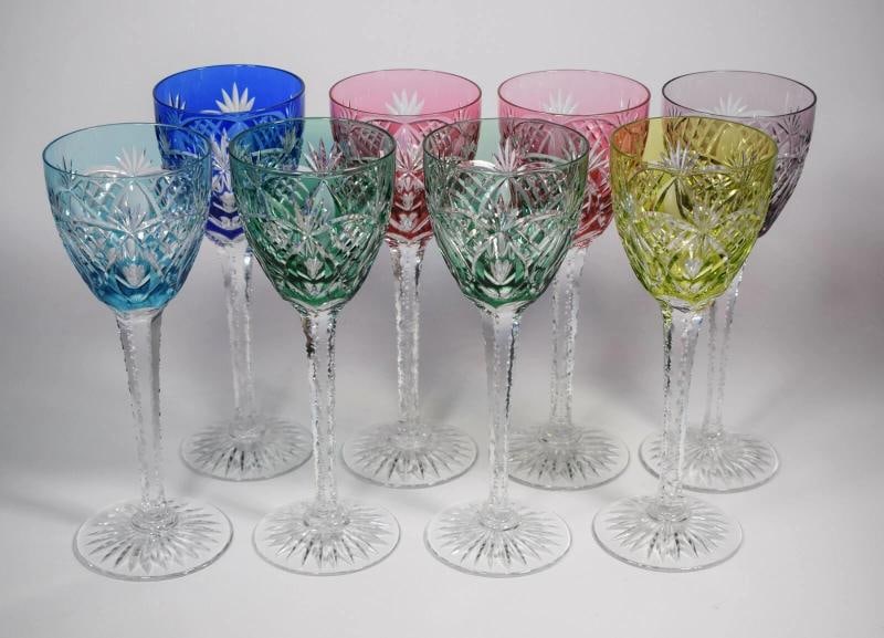 8 Cristallerie de Lorraine cut to clear Wine Glasses signed: Condition: Used: An item that has been used previously. The item may have some signs of cosmetic wear, but is fully operational and functions as intended. This item may be a floor model or store retur