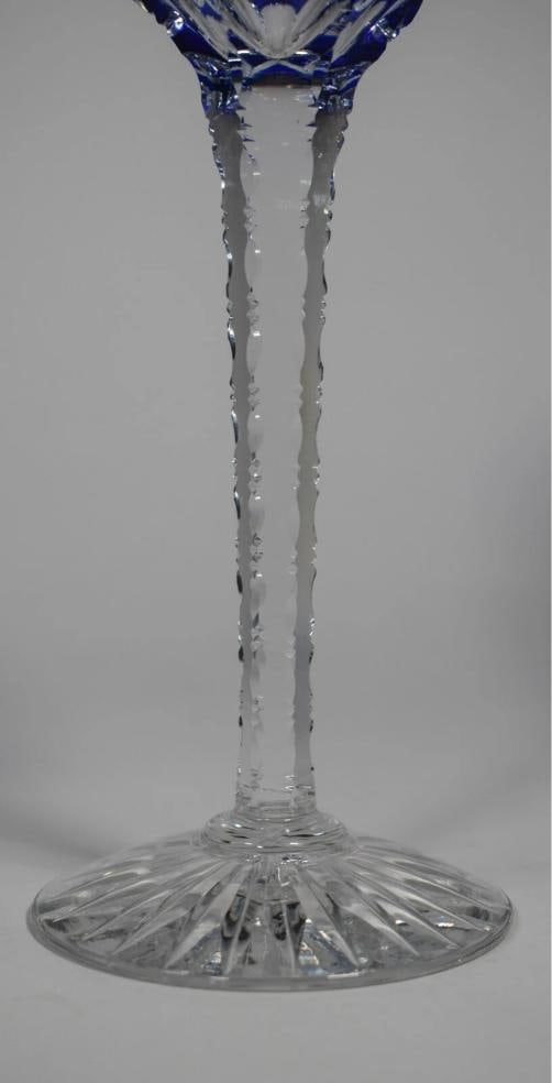 8 Cristallerie de Lorraine cut to clear Wine Glasses signed - 6