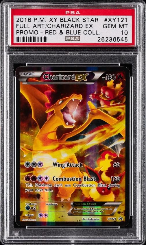 2016 POKEMON XY BLACK STAR PROMO RED & BLUE COLL FULL ART/CHARIZARD EX PSA 10 (1 of 2)
