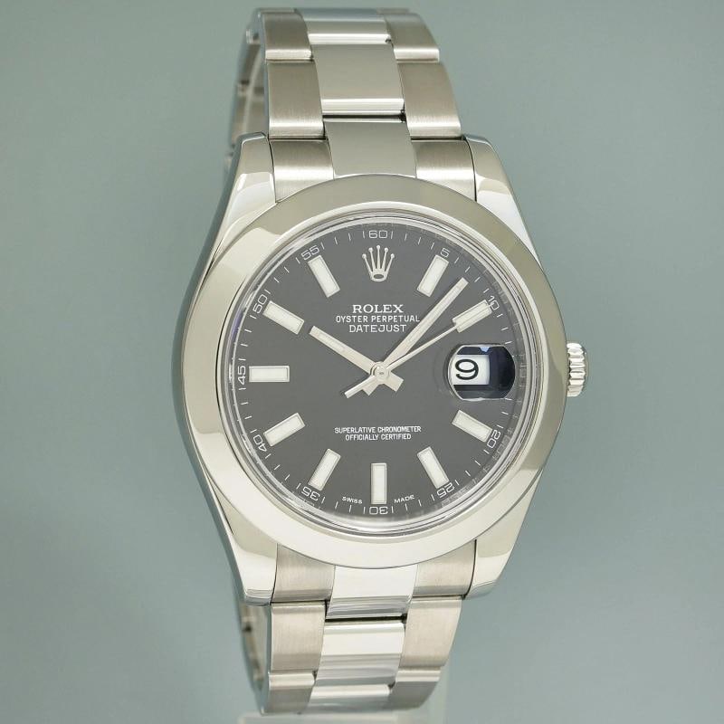 2014 MINT Rolex DateJust II 116300 Black Stick Oyster Steel 41mm Watch Box - 3