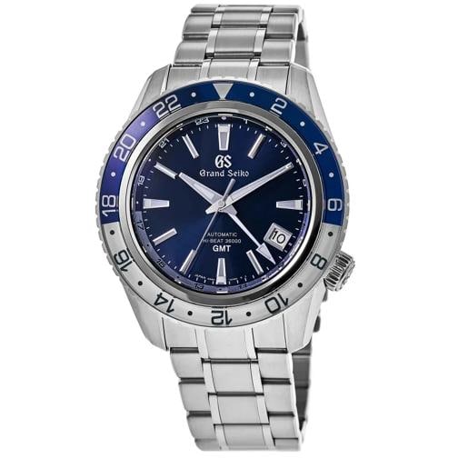 Grand Seiko Sport Collection GMT Automatic Blue Dial Men's Watch: Case Case Material Stainless Steel Case Description Brushed and Polished Stainless Steel Case Finish Brushed and Polished Case Shape Round Case Diameter 44.20mm Case Thickness 14.40mm Bezel Luminous B
