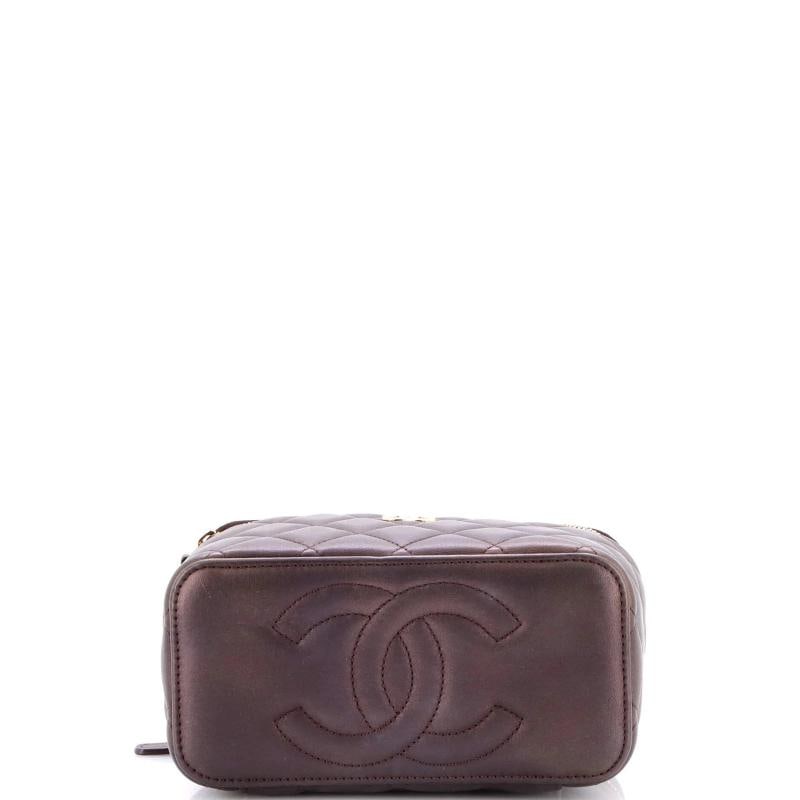 Chanel Classic Top Handle Vanity Case with Chain Quilted Lambskin Small - 4