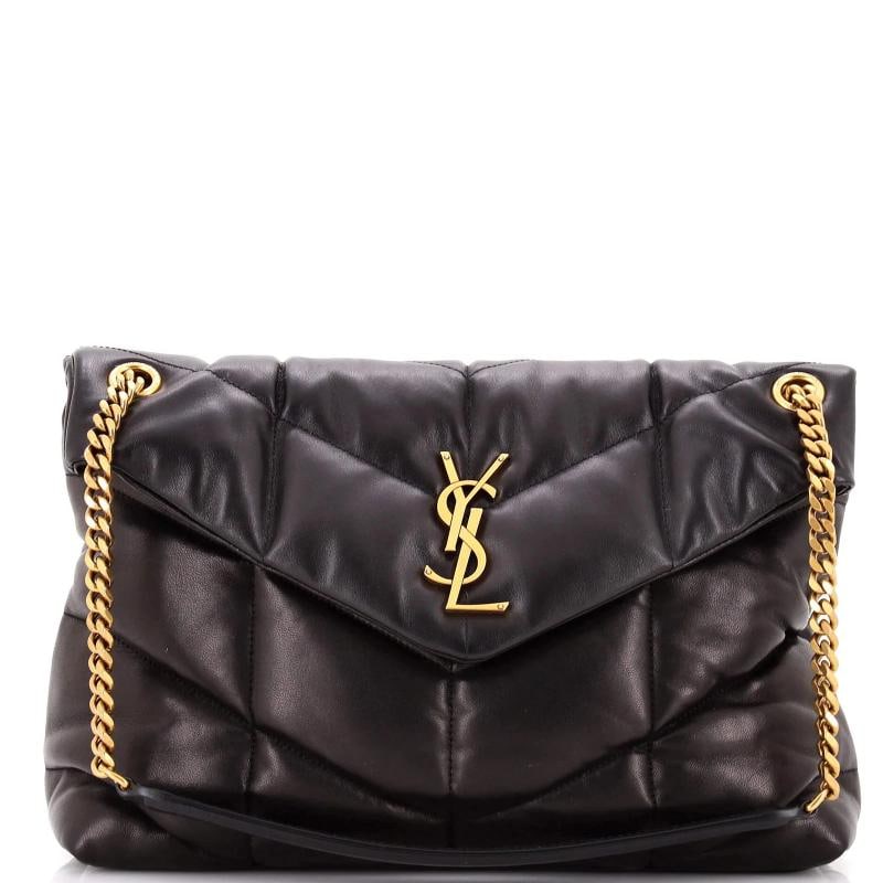 Saint Laurent Loulou Puffer Shoulder Bag Quilted Leather Medium: Accessories: Dust Bag Measurements: Handle Drop 8", Height 9", Width 13", Depth 4.5", Strap Drop 11-19" . Condition: Pre-owned - Good,Brand: Saint Laurent,Exterior Material: Leather,Style: Shoulder