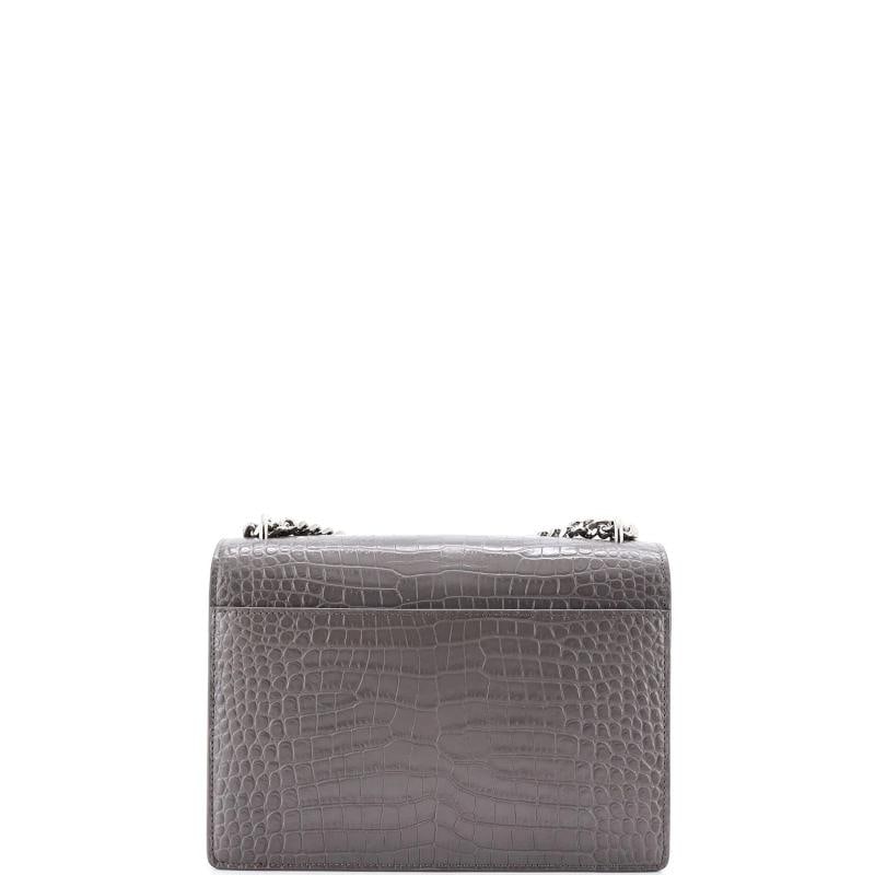 Saint Laurent Sunset Crossbody Bag Crocodile Embossed Leather Medium - 3