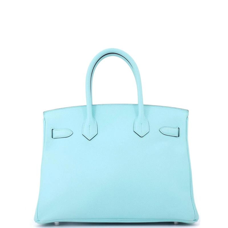 Hermes Birkin Handbag Blue Epsom with Palladium Hardware 30 - 3