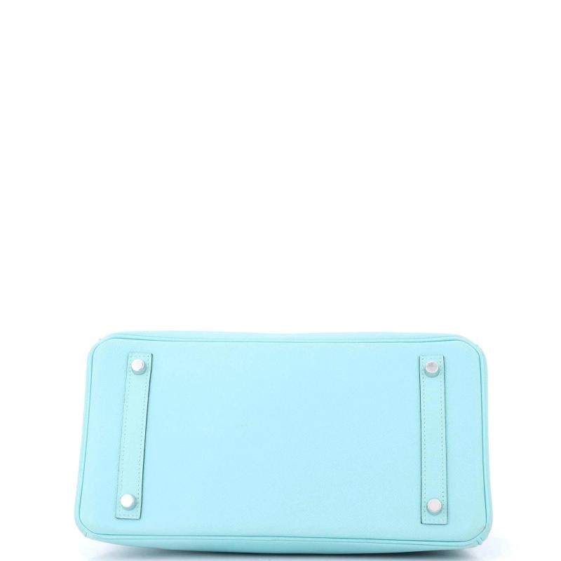 Hermes Birkin Handbag Blue Epsom with Palladium Hardware 30 - 4